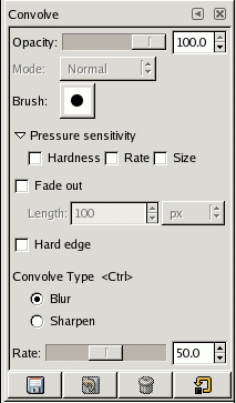 Tool Options for the Convolve tool